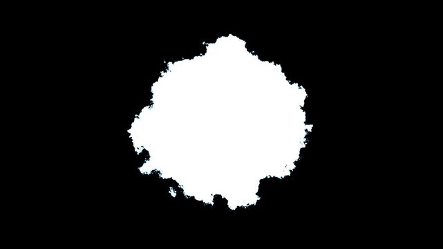 Black ink cloud spreading on white background abstract smoke effect dark bloom transition overlay video. fire smoke smooth animated.