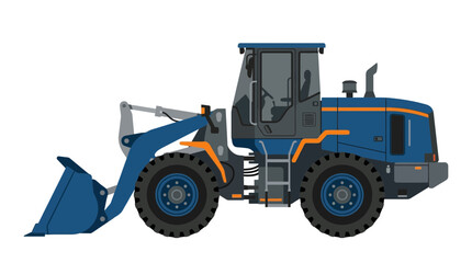 Fototapeta premium Blue Wheel Loader Construction Machine Isolated