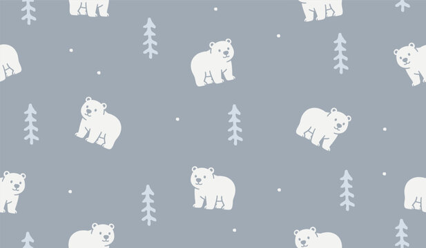 Polar bear pattern background vector design
