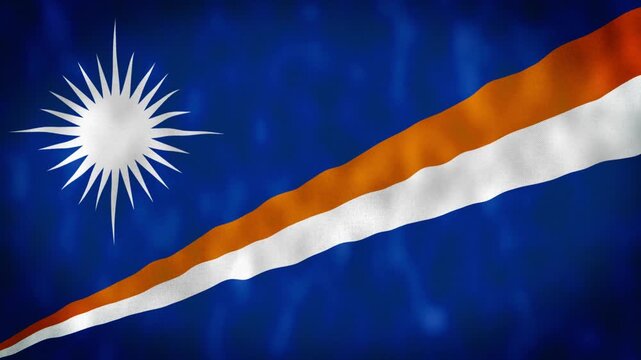 Marshall Islands National Flag Waving Animation With Realistic Fabric Texture. 4K Seamless Loop Of The Marshall Islands Flag With Realistic Fabric Movement, Patriotic Symbol. Independence And National