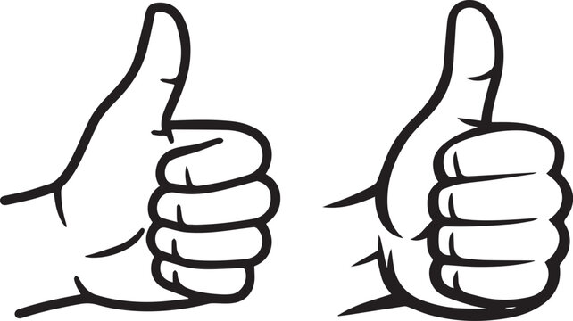 Two thumbs up gesture illustration Vector