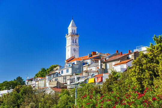 Church tower bell in town of Novi Vinodolski, Kvarner bay of Croatia