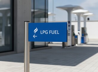 Fototapeta premium LPG Fuel Sign at Station