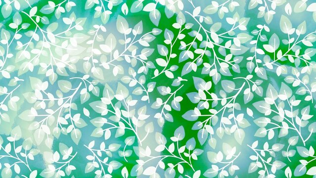 landscape illustration with the image of looking up at lush green leaves, background illustration with the image of looking up at trees in a refreshing fresh green forest