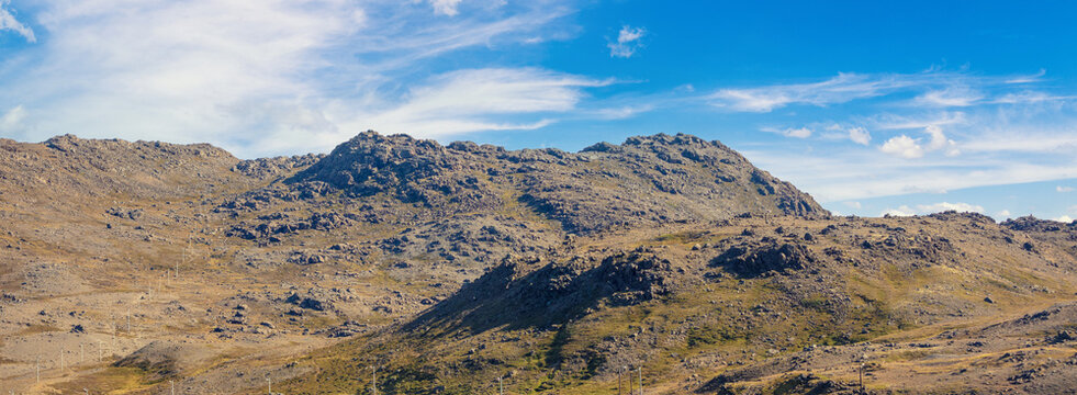 Beautiful mountain landscape on a sunny day. North Cape, Norway