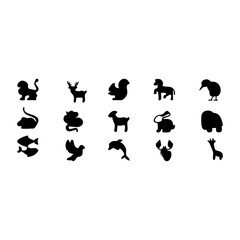 Fototapeta premium Mega Set of Animal Silhouette Icons and Vector Elements 