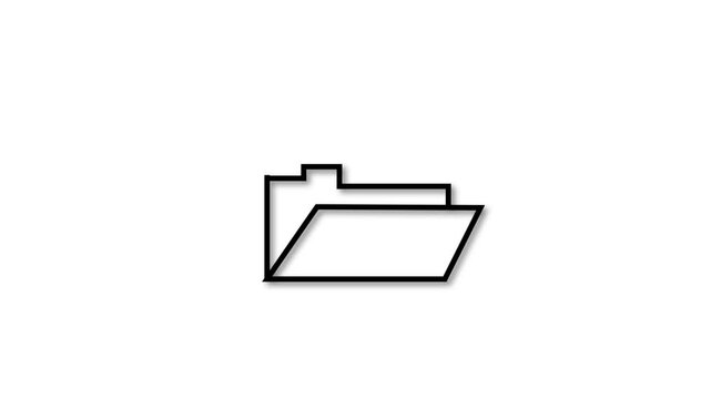 Folder icon animation appearing in stages against a clean white background with subtle motion