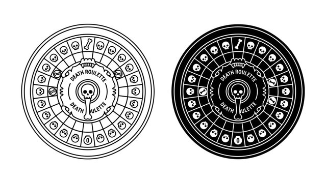 Roulette Wheel with Skull Symbols