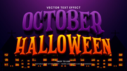 october halloween editable text effect 3d vector premium © cuplis design