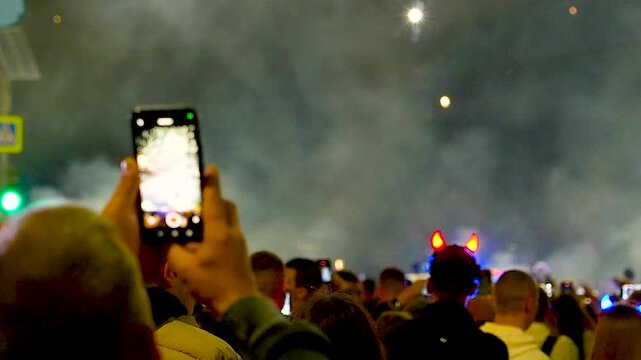 Capturing fireworks on a smartphone.