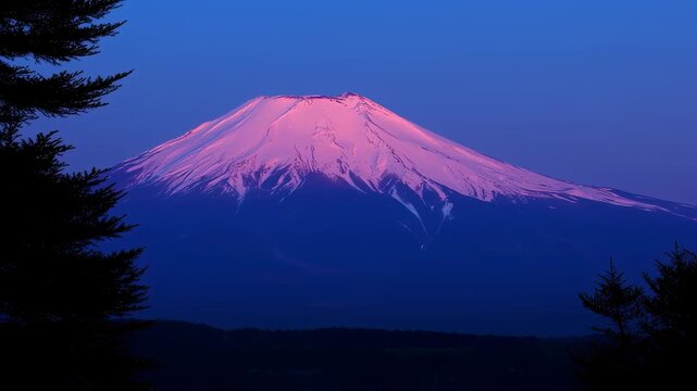 Majestic mountain peak at dawn