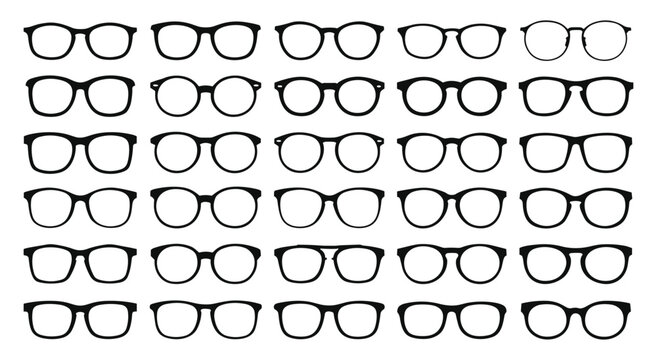 Collection of fashionable eyewear frames and optical glasses with spectacles eyesight accessory collection ophthalmology optician