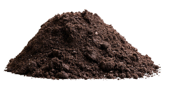 Pile of dark rich soil with small pebbles