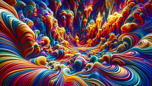 Colorful three dimensional abstract