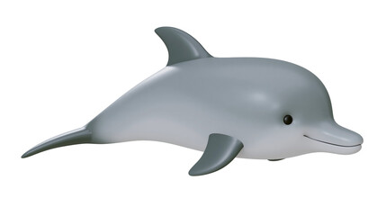 Gray dolphin toy with black eye and smiling mouth © Isabel