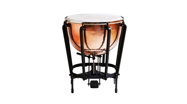 Copper Timpani Drum with Black Metal Stand and Pedal