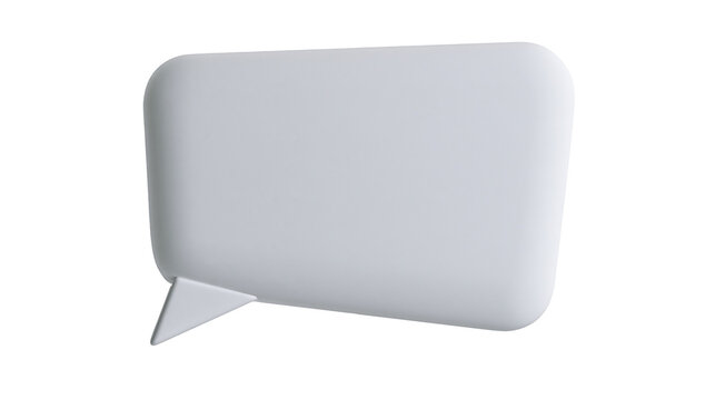 Blank speech bubble shape light gray color, rounded corners