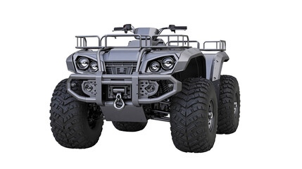 Gray all-terrain vehicle with large tires and winch © Isabel
