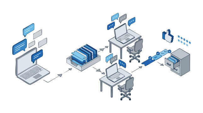 Isometric Workflow Process with Communication
