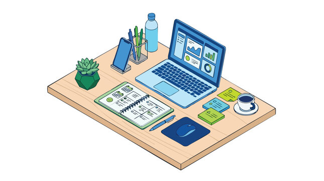 Isometric Productivity Planning Workspace