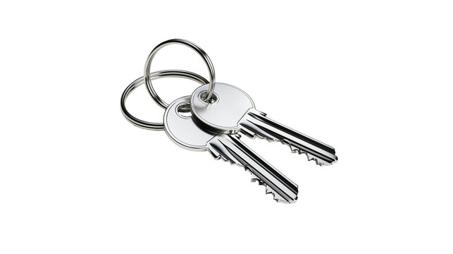Two silver metal keys on a ring