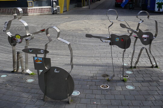 Beatles-Platz (Beatles Plaza) is a landmark public square between Reeperbahn and Gro&szlig;e Freiheit in Hamburg, Germany, honoring the Fab Four with metal sculptures.