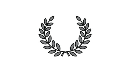 Obraz premium Laurel wreath illustration gray and black tones on white background