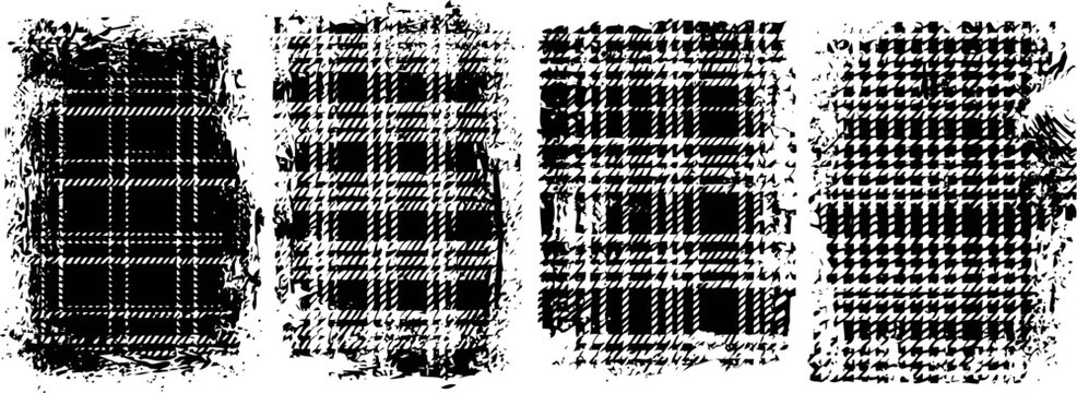 black and white houndstooth patterns textures set classic vintage geometric design elements