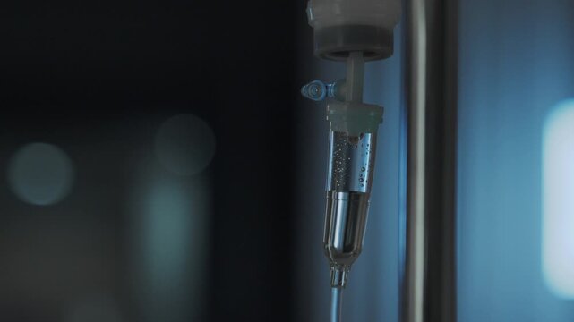 4K Video of Medical IV Drip Saline Drop Intravenous Hospital Healthcare