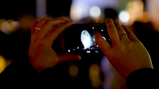 Capturing fireworks on a smartphone.