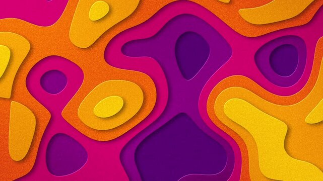 Vibrant fluid abstract background with multi layered papercut shapes