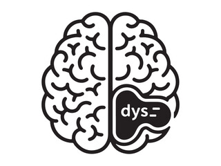 Fototapeta premium Creative human brain icon highlighting dyslexia awareness and cognitive learning concepts.