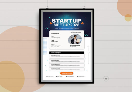 Modern Startup Meetup Flyer Template
