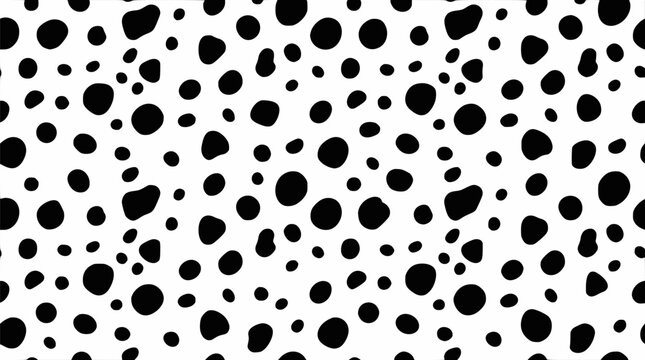Seamless dalmatian dog black and white spotted pattern for fashion apparel and packaging design