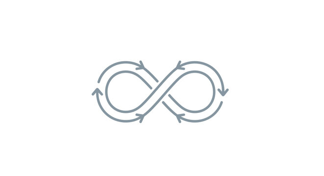 Infinity loop symbol with arrows.