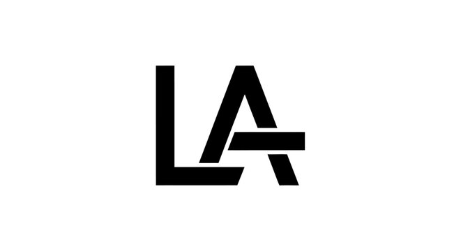 A stylized black LA logo.