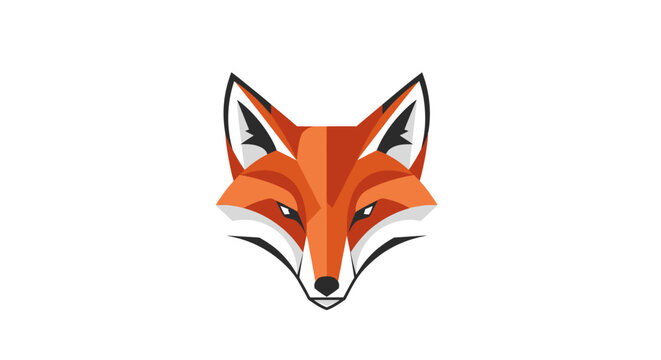 Vibrant orange fox head illustration graphic.