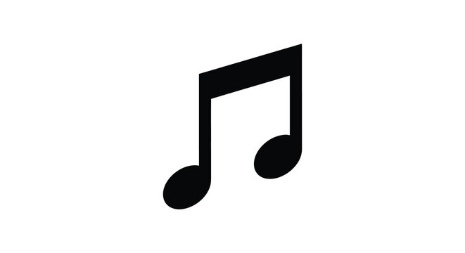 Two eighth notes musical symbol in black silhouette music note eighthnote