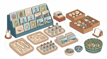 Assorted Traditional Japanese Food and Ingredients Display. © Lilik