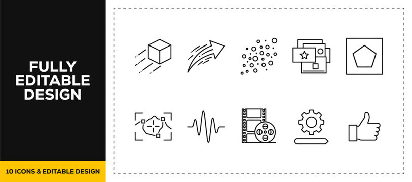 flat vector illustration line art icon bundle set design showcasing web development coding page layouts and internet browser programming elements for modern web UI apps