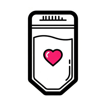 Breast milk storage container for safely storing expressed breast milk. Minimalist vector illustration of a reusable milk storage bottle isolated on a white background, ideal for breastfeeding, lactat