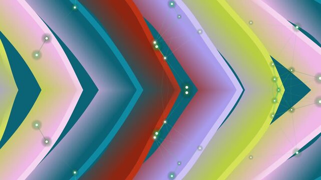 Abstract Rainbow Chevron Pattern with Gradient Colors and Subtle Dots