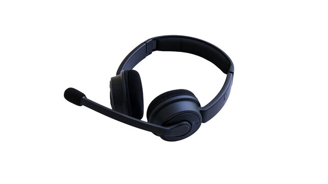 Black over-ear headphones with microphone