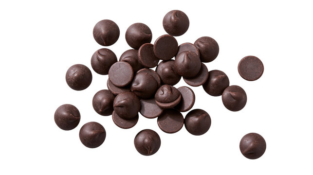 Dark chocolate chips pile