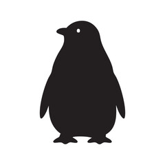 Fototapeta premium Black penguin silhouette standing