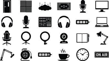 Sea Animals and Marine Life Black Silhouette Vector Icons Set © Nurjahan