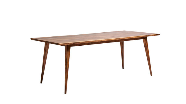 Mid-century modern wooden dining table with tapered legs
