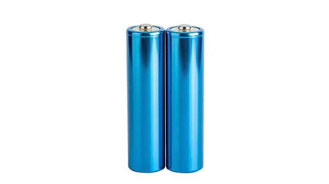 Two blue AA batteries side by side