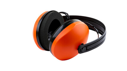 Fototapeta premium Orange and black earmuffs for hearing protection