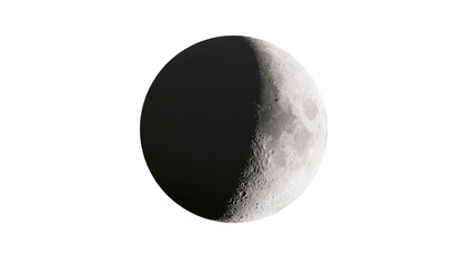 Half moon illuminated with craters visible © Miguel